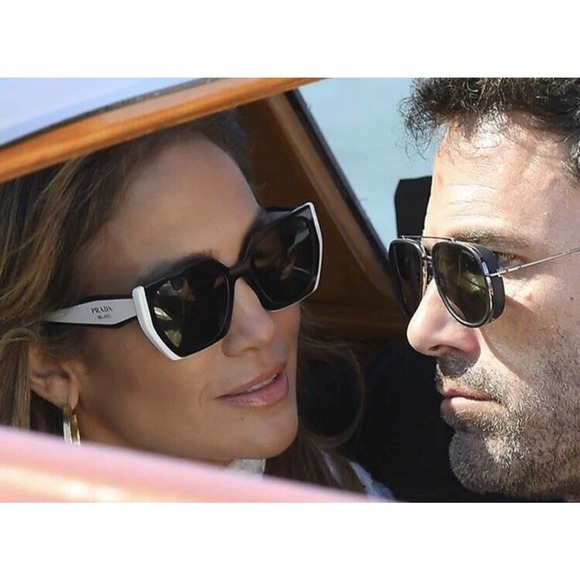 Prada Cateye PR 15WS 09Q5S0 Black White Dark Grey Women Sunglasses - Picture 8 of 12